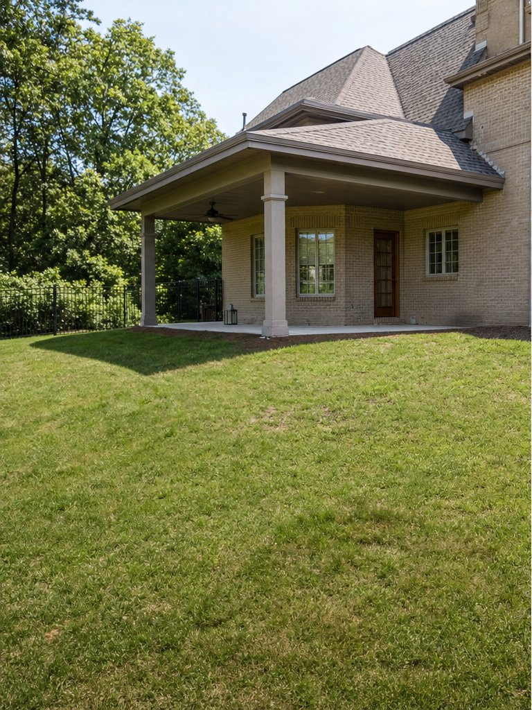 Bridgeville yard before covered outdoor kitchen + new patio